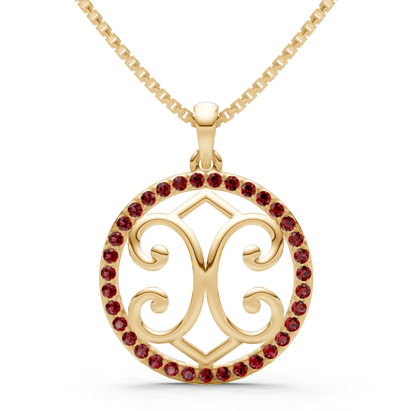 Garnet Round Gemstone Pendant