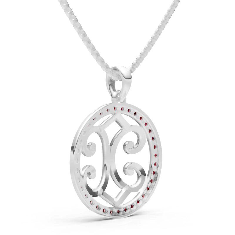 Garnet Round Gemstone Pendant