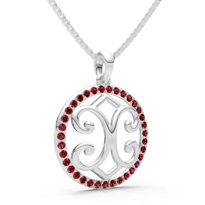 Garnet Round Gemstone Pendant