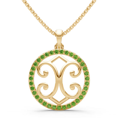 Peridot Round Gemstone Pendant