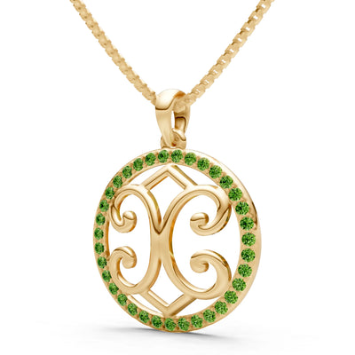 Peridot Round Gemstone Pendant