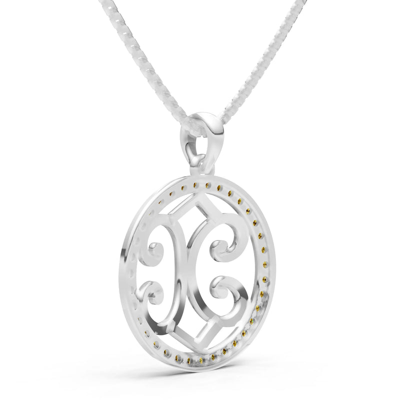 Citrine Round Gemstone Pendant