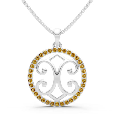 Citrine Round Gemstone Pendant