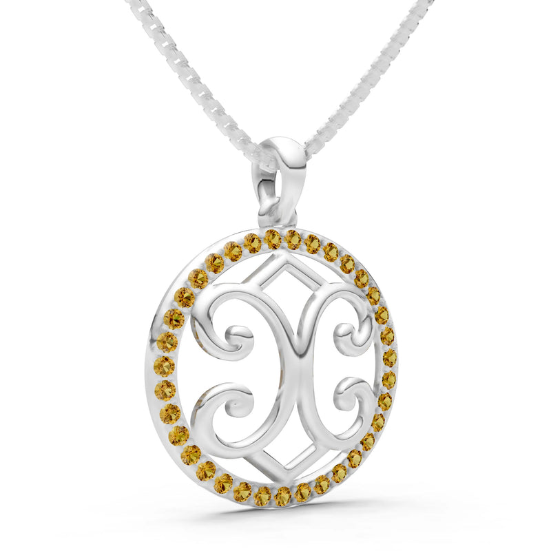 Citrine Round Gemstone Pendant