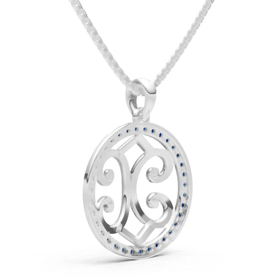 London Blue Topaz Round Gemstone Pendant