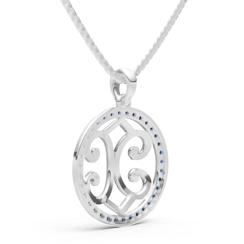 London Blue Topaz Round Gemstone Pendant