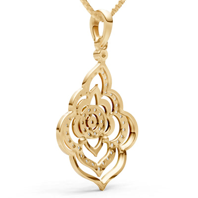 Diamond Blossom Gold Pendant
