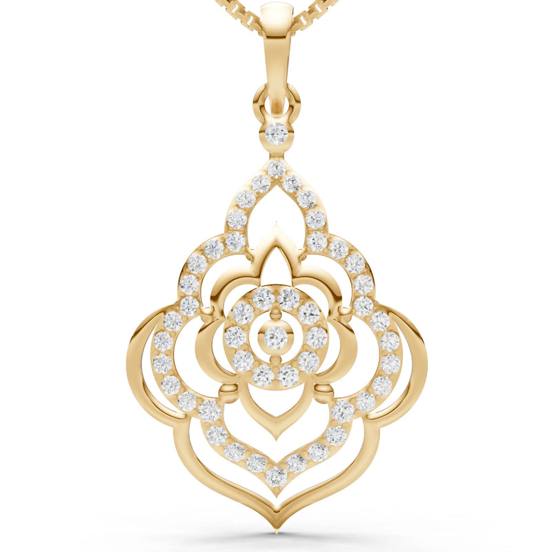 Diamond Blossom Gold Pendant