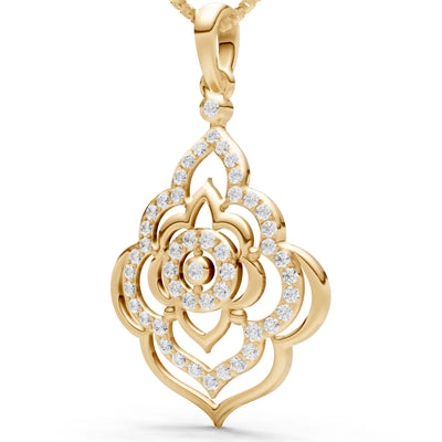 Diamond Blossom Gold Pendant