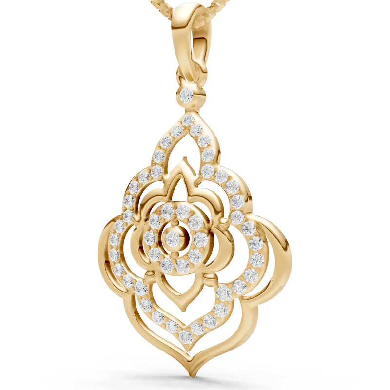 Diamond Blossom Gold Pendant