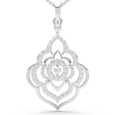 Diamond Blossom Gold Pendant