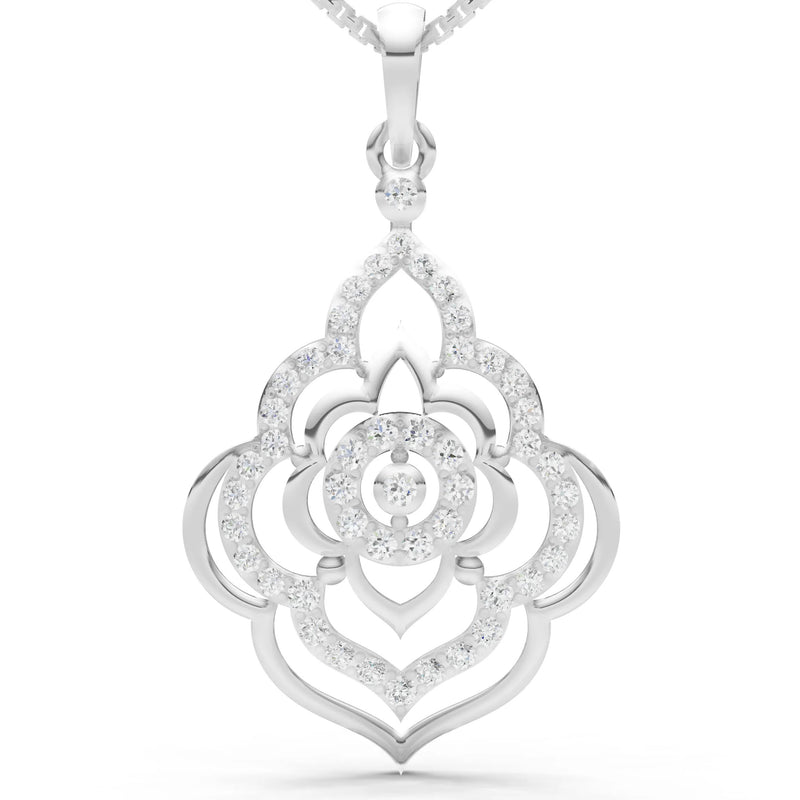 Diamond Blossom Gold Pendant