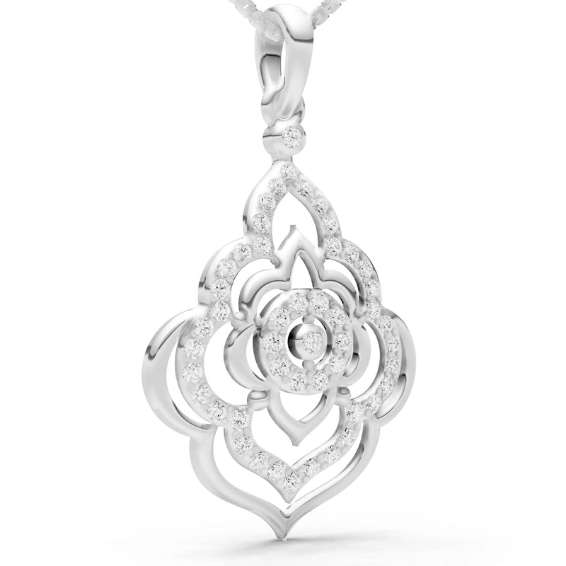 Diamond Blossom Gold Pendant