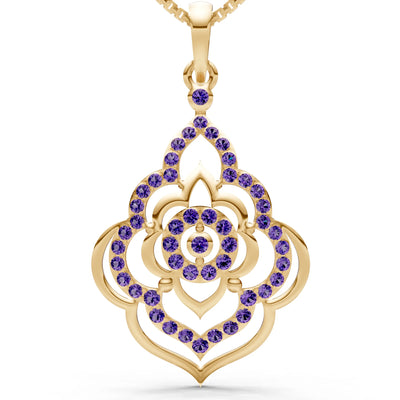 Amethyst Blossom Gold Pendant