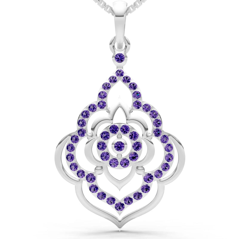 Amethyst Blossom Gold Pendant