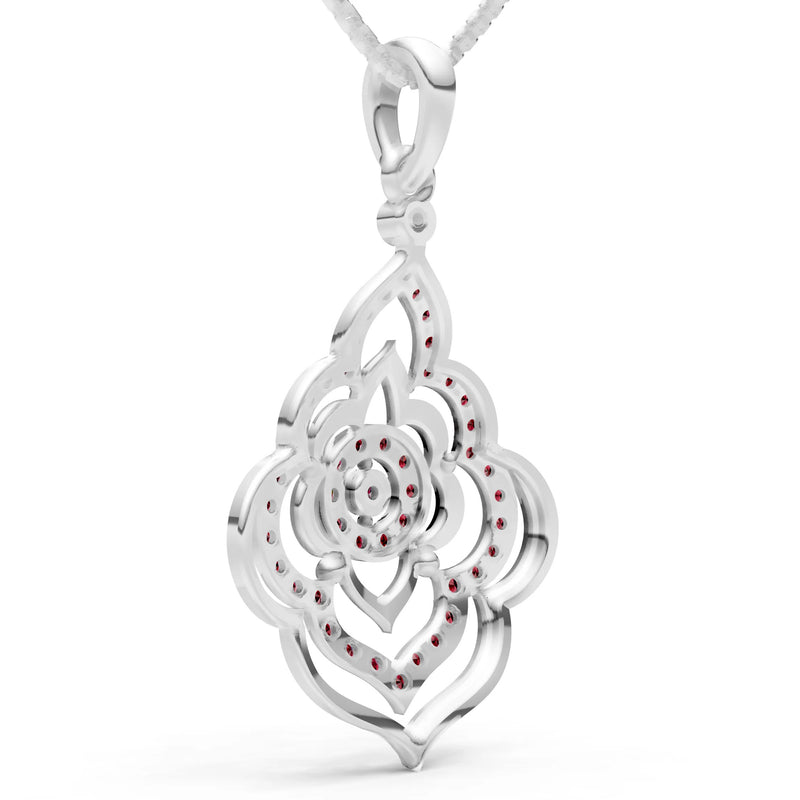 Garnet Blossom Gold Pendant