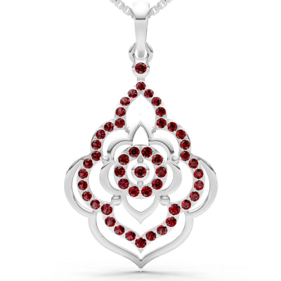 Garnet Blossom Gold Pendant