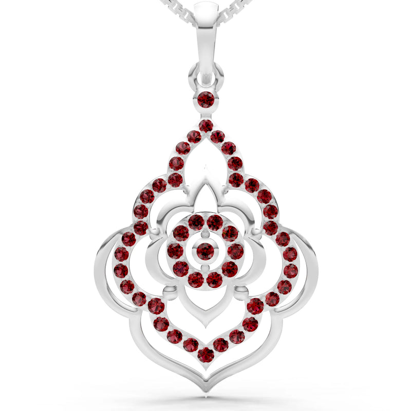 Garnet Blossom Gold Pendant