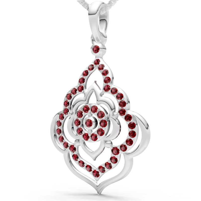 Garnet Blossom Gold Pendant