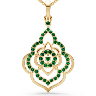 Emerald Blossom Gold Pendant