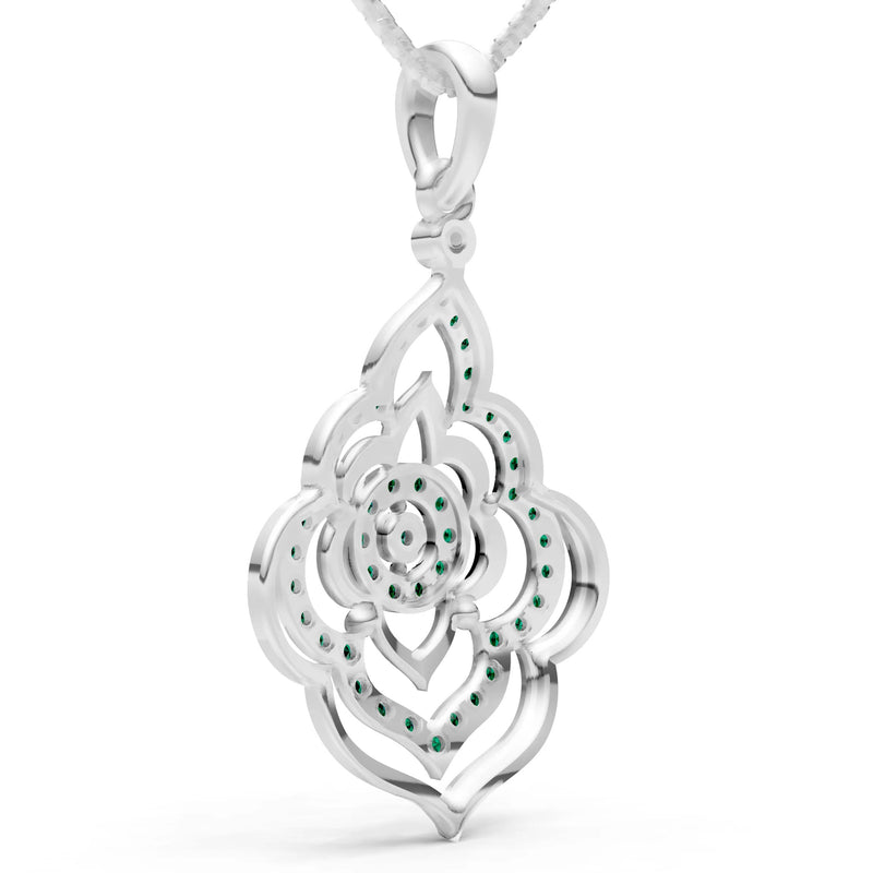 Emerald Blossom Gold Pendant