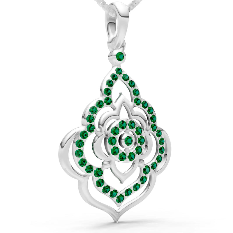 Emerald Blossom Gold Pendant