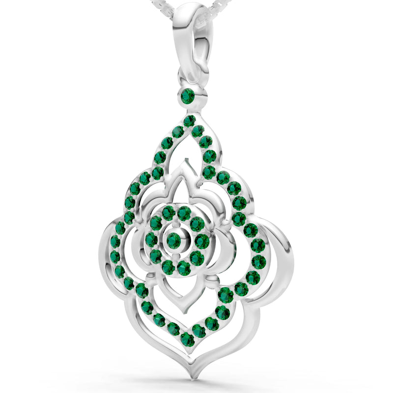 Emerald Blossom Gold Pendant