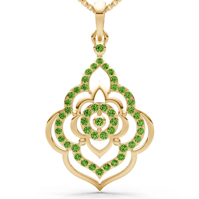 Peridot Blossom Gold Pendant