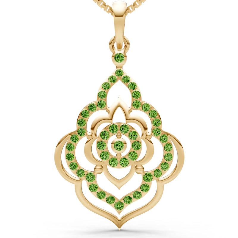 Peridot Blossom Gold Pendant