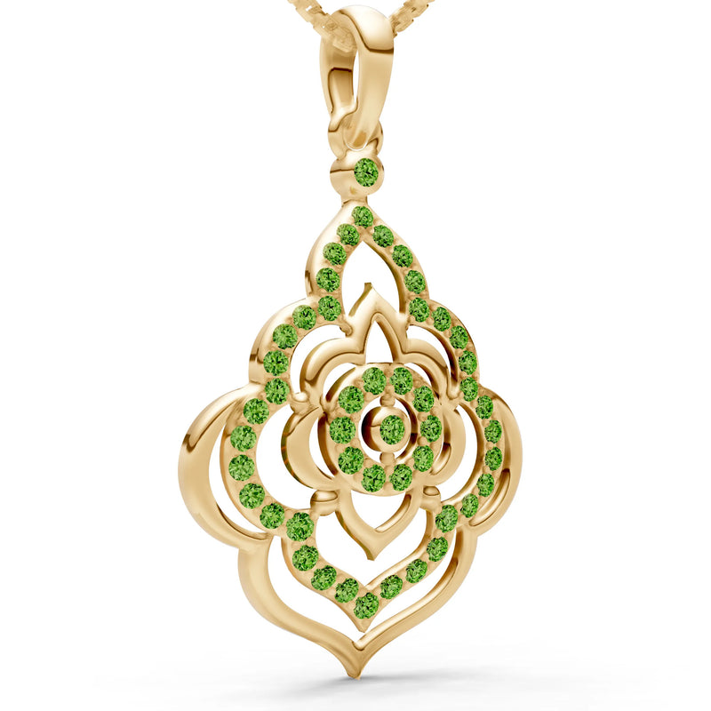 Peridot Blossom Gold Pendant