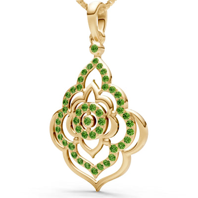 Peridot Blossom Gold Pendant