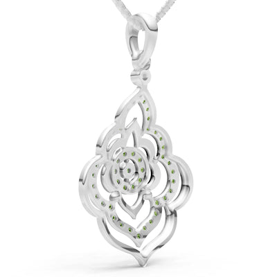 Peridot Blossom Gold Pendant