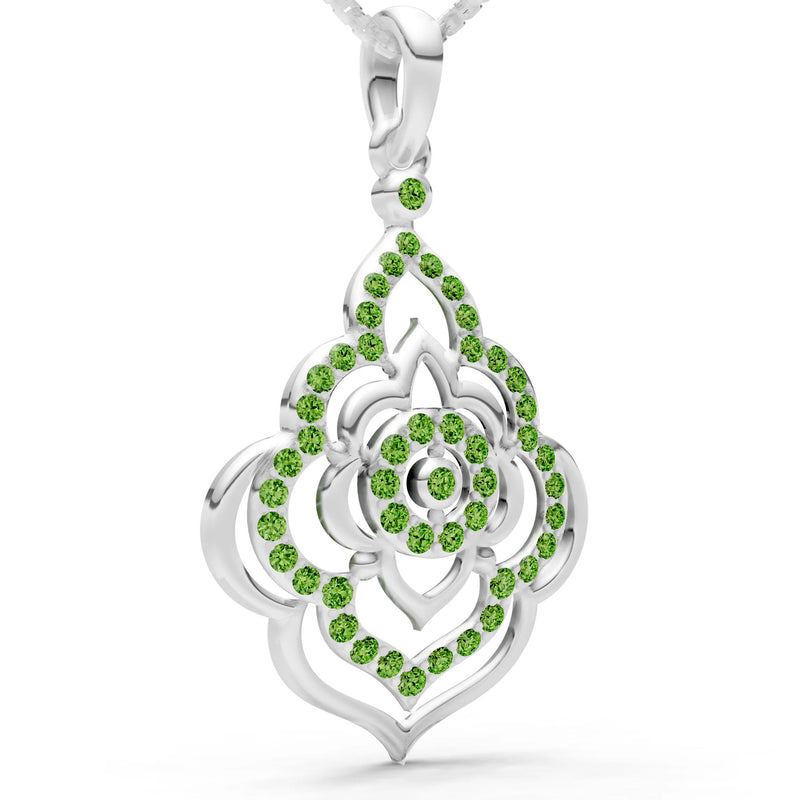 Peridot Blossom Gold Pendant
