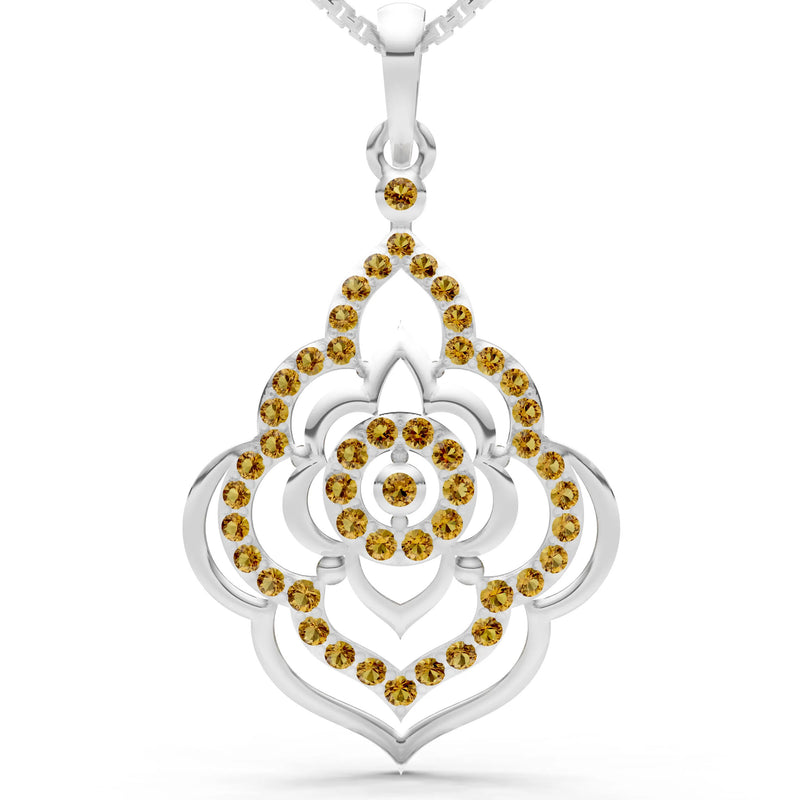 Citrine Blossom Gold Pendant