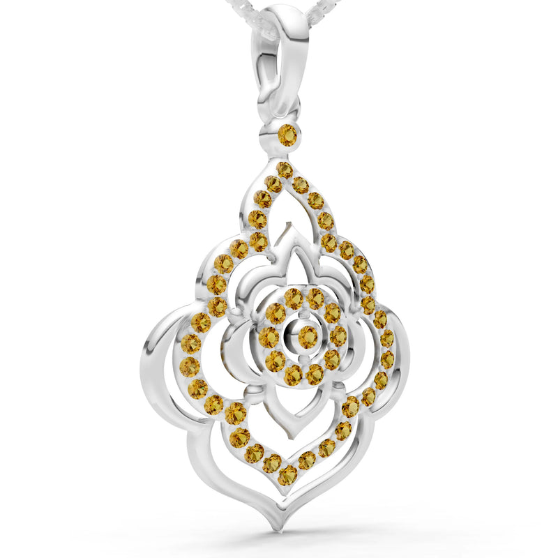Citrine Blossom Gold Pendant