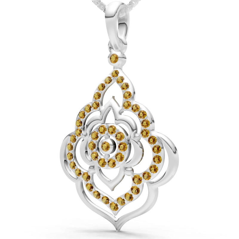 Citrine Blossom Gold Pendant