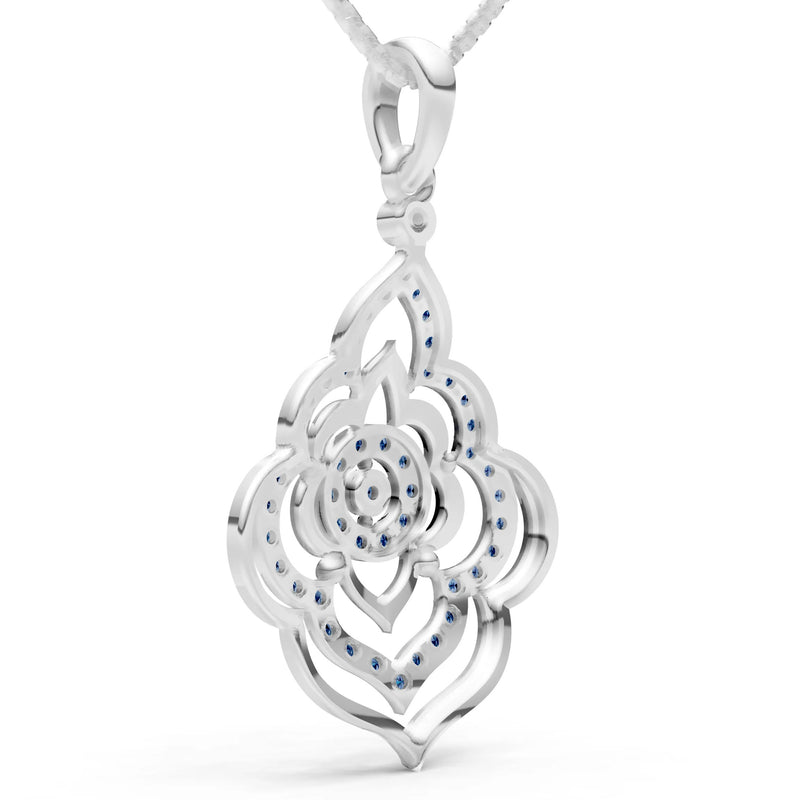 London Blue Topaz Blossom Gold Pendant