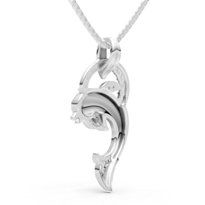 Diamond Dolphin Hoop Pendant