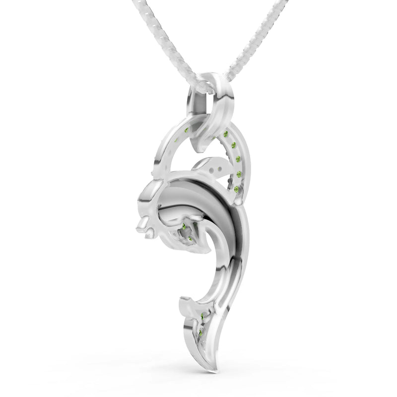 Peridot Dolphin Hoop Pendant