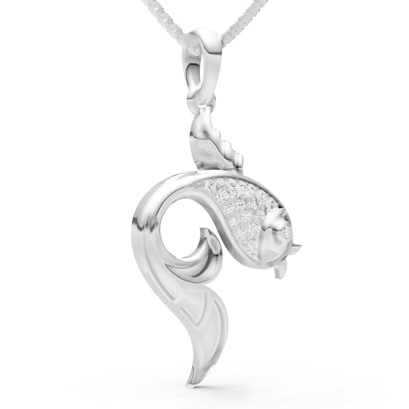 Diamond Gemstones Fish Pendant