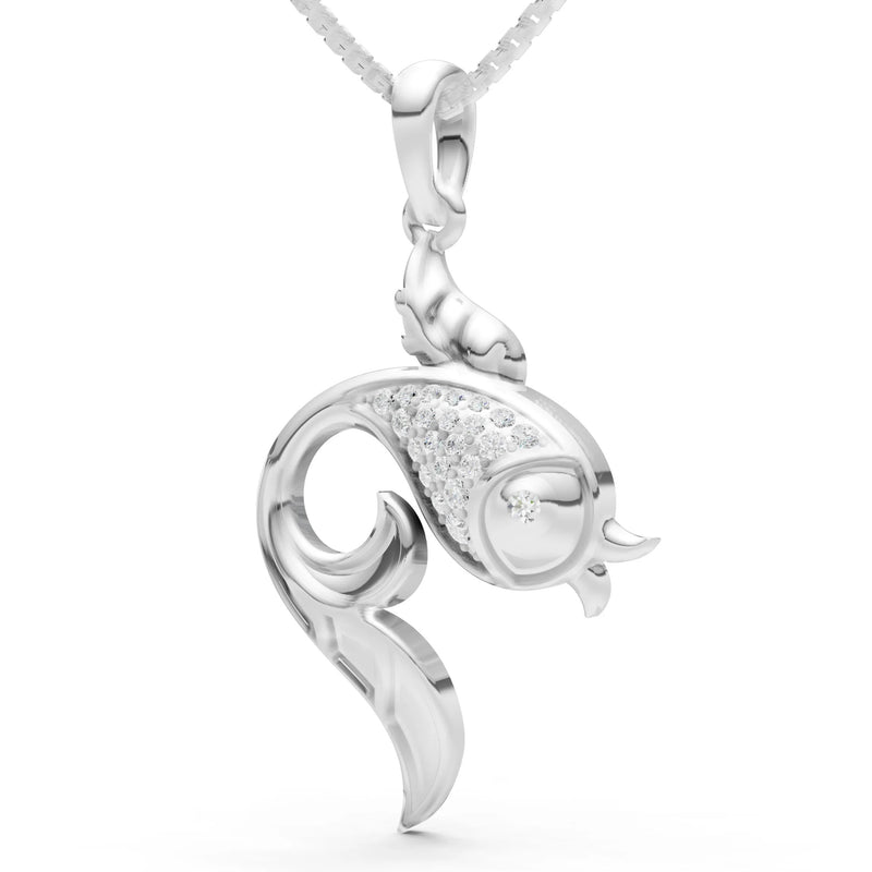 Diamond Gemstones Fish Pendant