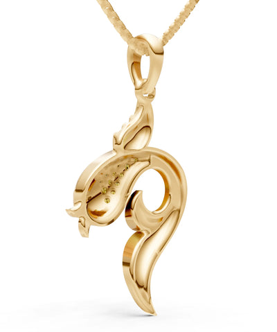 Citrine Gemstones Fish Pendant