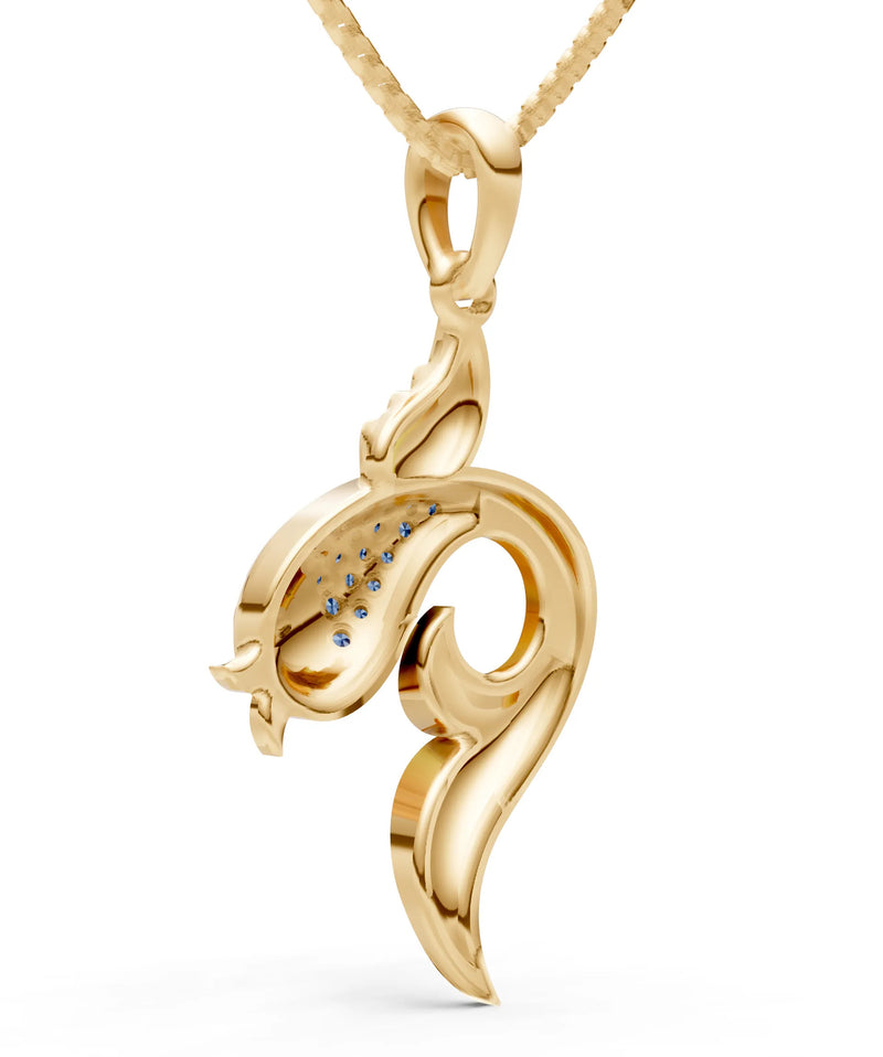 London Blue Topaz Gemstones Fish Pendant