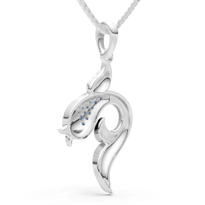 London Blue Topaz Gemstones Fish Pendant