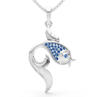 London Blue Topaz Gemstones Fish Pendant