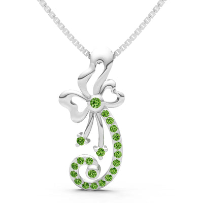 Peridot Gemstones Ribbon Pendant