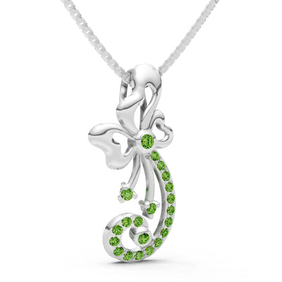 Peridot Gemstones Ribbon Pendant