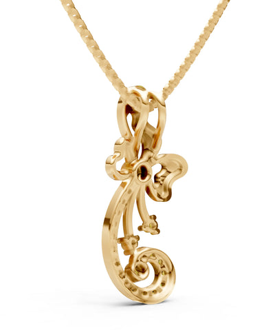 Citrine Gemstones Ribbon Pendant