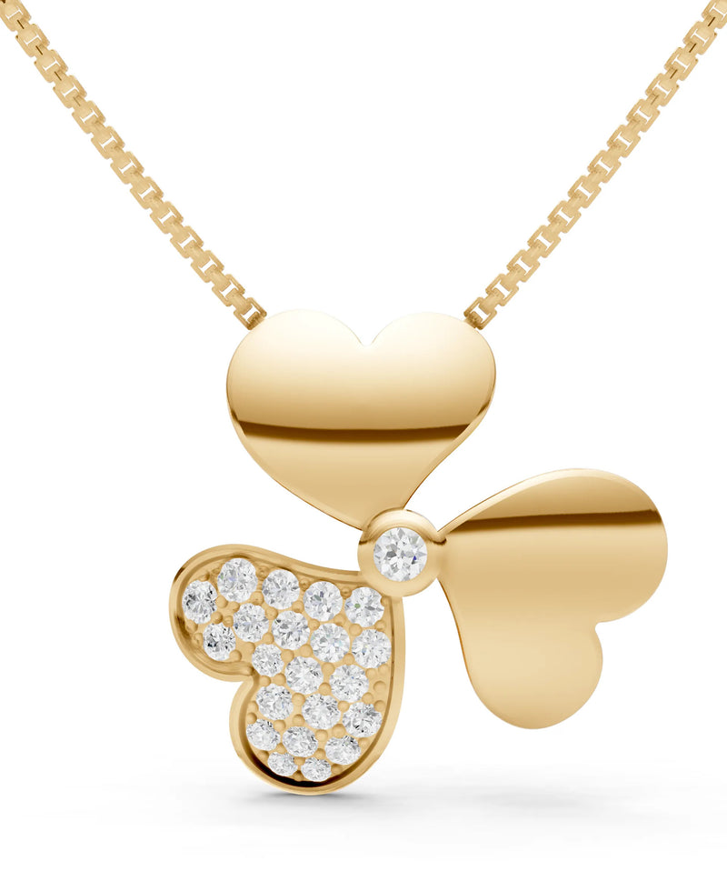 Heart Shape Three-leaf Clover Pendant