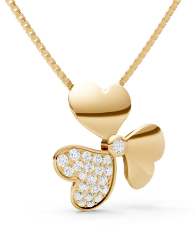 Heart Shape Three-leaf Clover Pendant